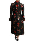 Dolce & Gabbana Elegant Floral Embroidered Trench Coat