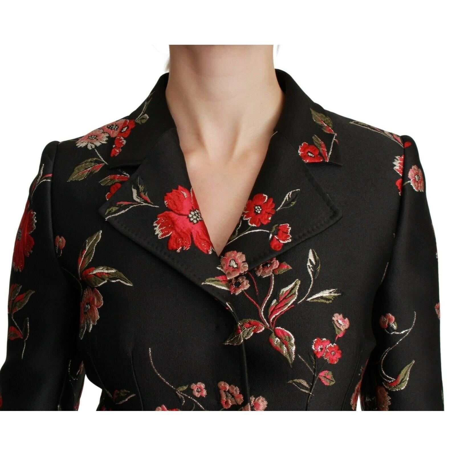 Dolce & Gabbana Elegant Floral Embroidered Trench Coat
