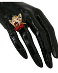 Dolce & Gabbana Elegant Canine Charm Women's Ring