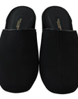 Dolce & Gabbana Chic Black Grosgrain Slide Sandals