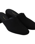Dolce & Gabbana Chic Black Grosgrain Slide Sandals
