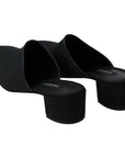 Dolce & Gabbana Chic Black Grosgrain Slide Sandals
