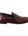 Dolce & Gabbana Elegant Bordeaux Leather Loafers