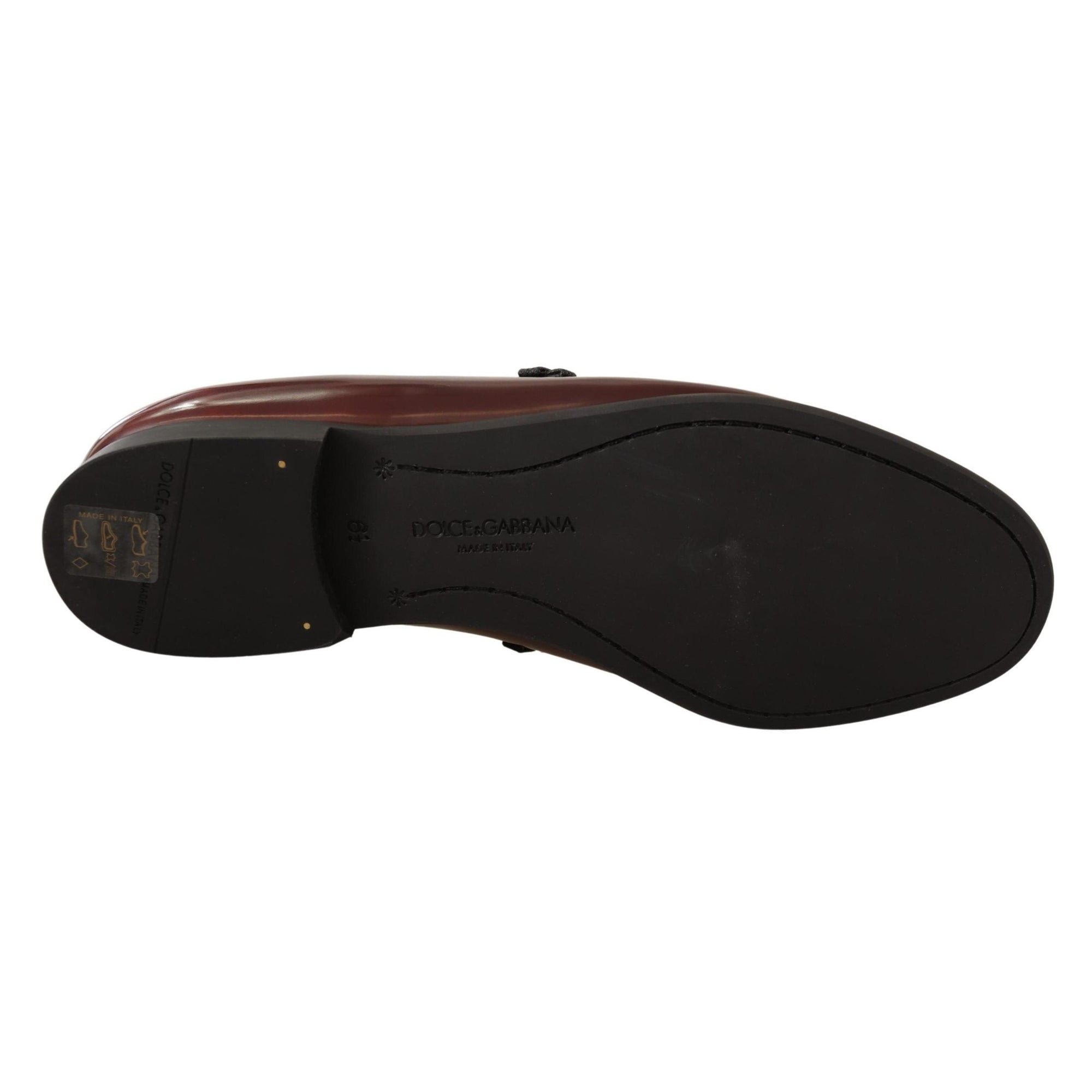Dolce & Gabbana Elegant Bordeaux Leather Loafers