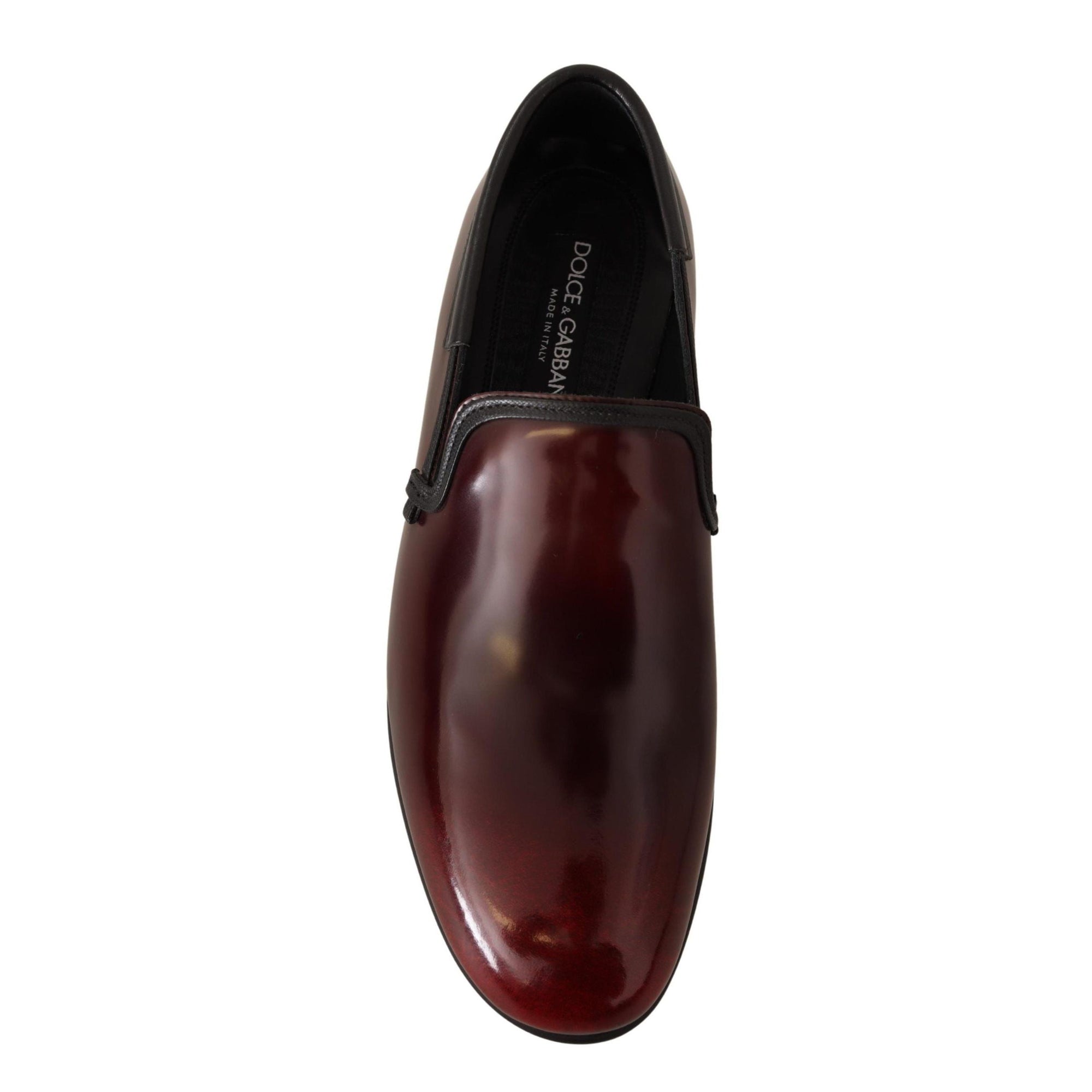 Dolce & Gabbana Elegant Bordeaux Leather Loafers