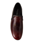 Dolce & Gabbana Elegant Bordeaux Leather Loafers