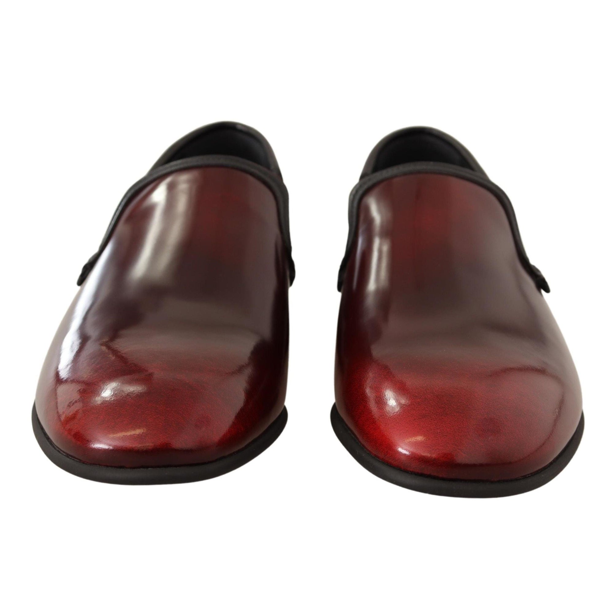 Dolce & Gabbana Elegant Bordeaux Leather Loafers