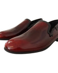 Dolce & Gabbana Elegant Bordeaux Leather Loafers
