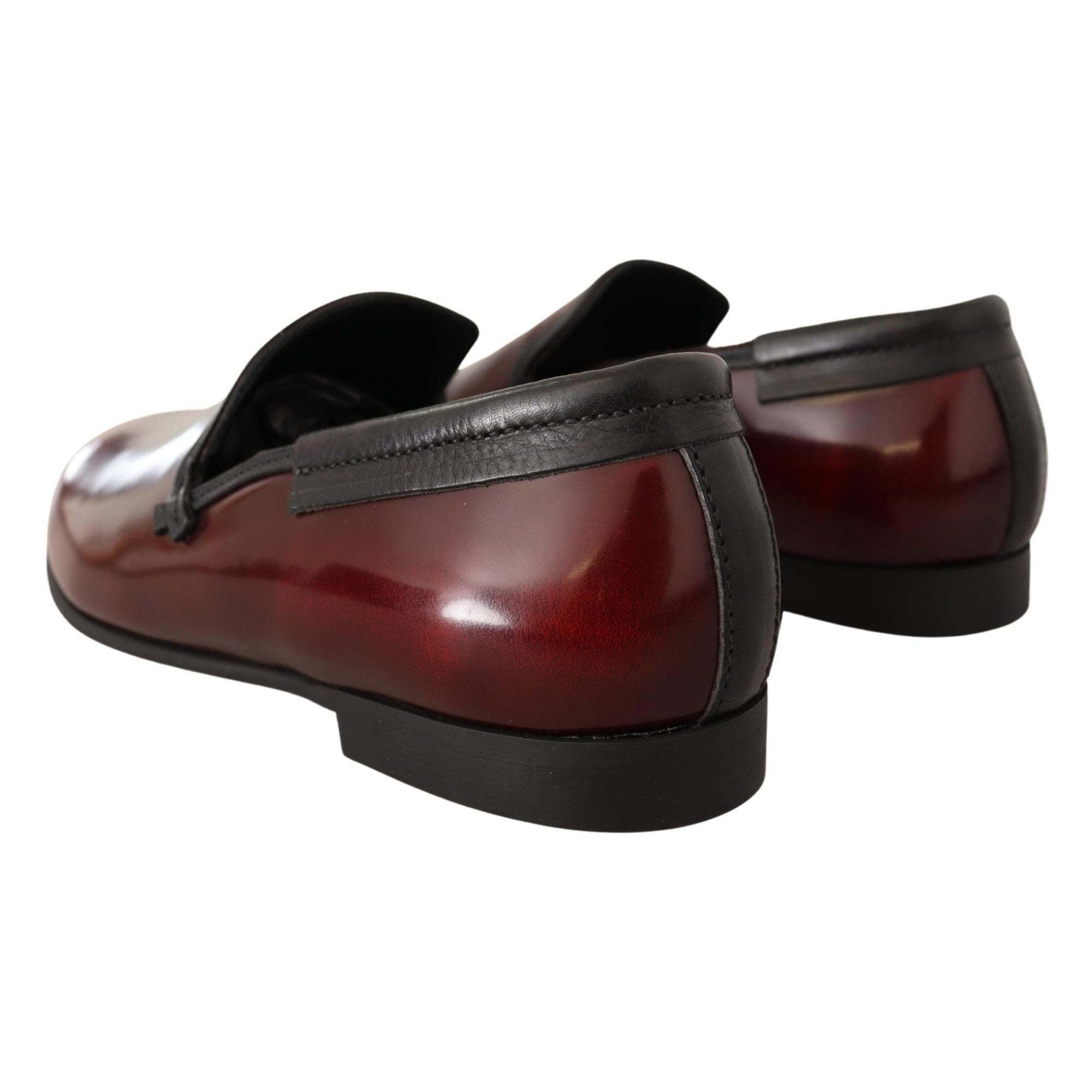 Dolce & Gabbana Elegant Bordeaux Leather Loafers