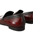 Dolce & Gabbana Elegant Bordeaux Leather Loafers