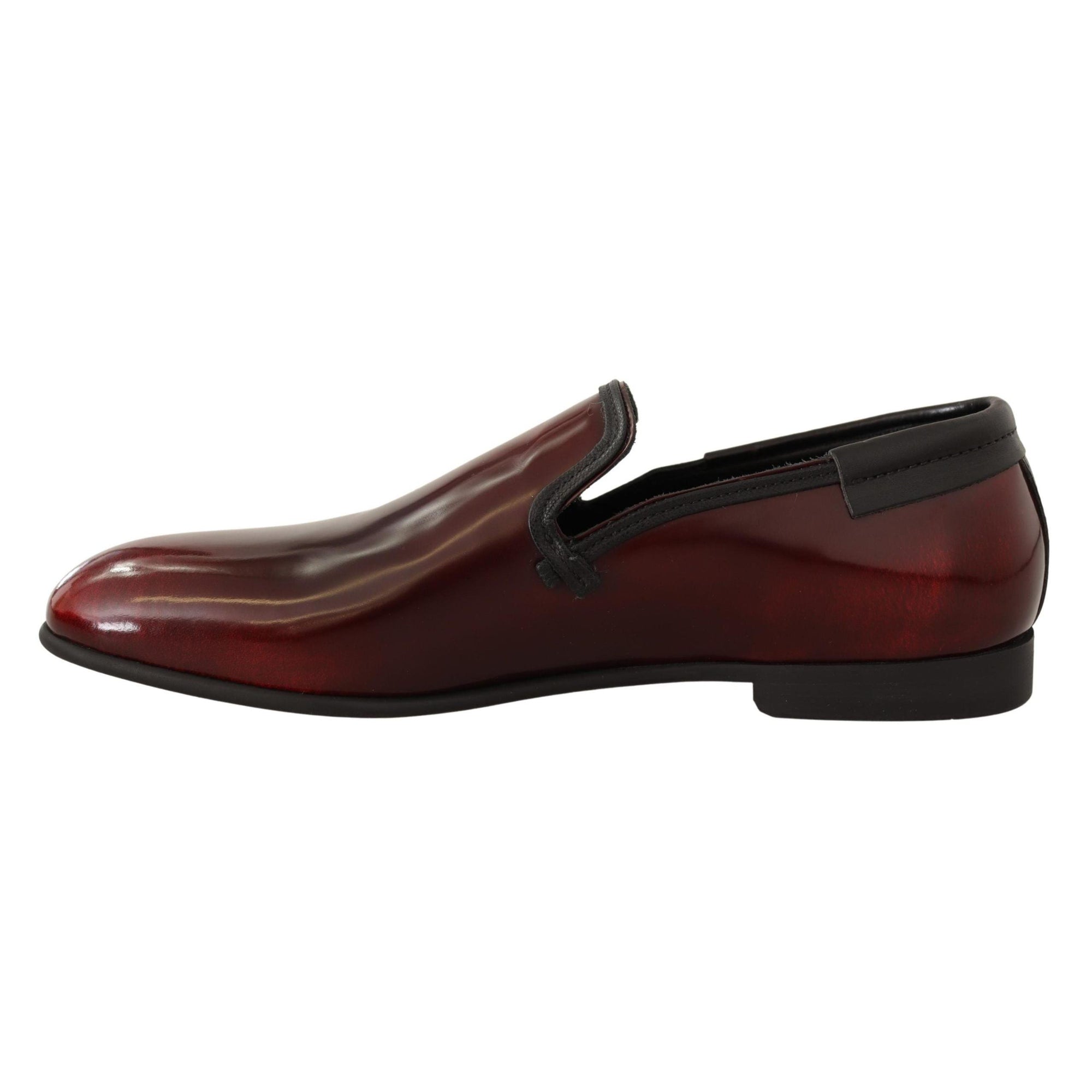 Dolce & Gabbana Elegant Bordeaux Leather Loafers