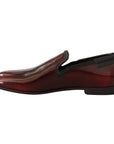 Dolce & Gabbana Elegant Bordeaux Leather Loafers