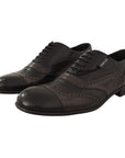 Dolce & Gabbana Elegant Brown Lizard Leather Oxford Shoes