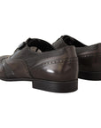Dolce & Gabbana Elegant Brown Lizard Leather Oxford Shoes