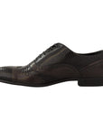 Dolce & Gabbana Elegant Brown Lizard Leather Oxford Shoes
