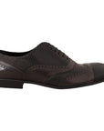 Dolce & Gabbana Elegant Brown Lizard Leather Oxford Shoes