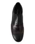 Dolce & Gabbana Elegant Brown Lizard Leather Oxford Shoes