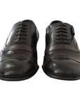 Dolce & Gabbana Elegant Brown Lizard Leather Oxford Shoes