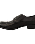 Dolce & Gabbana Elegant Black Lizard Skin Derby Shoes