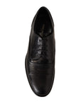 Dolce & Gabbana Elegant Black Lizard Skin Derby Shoes