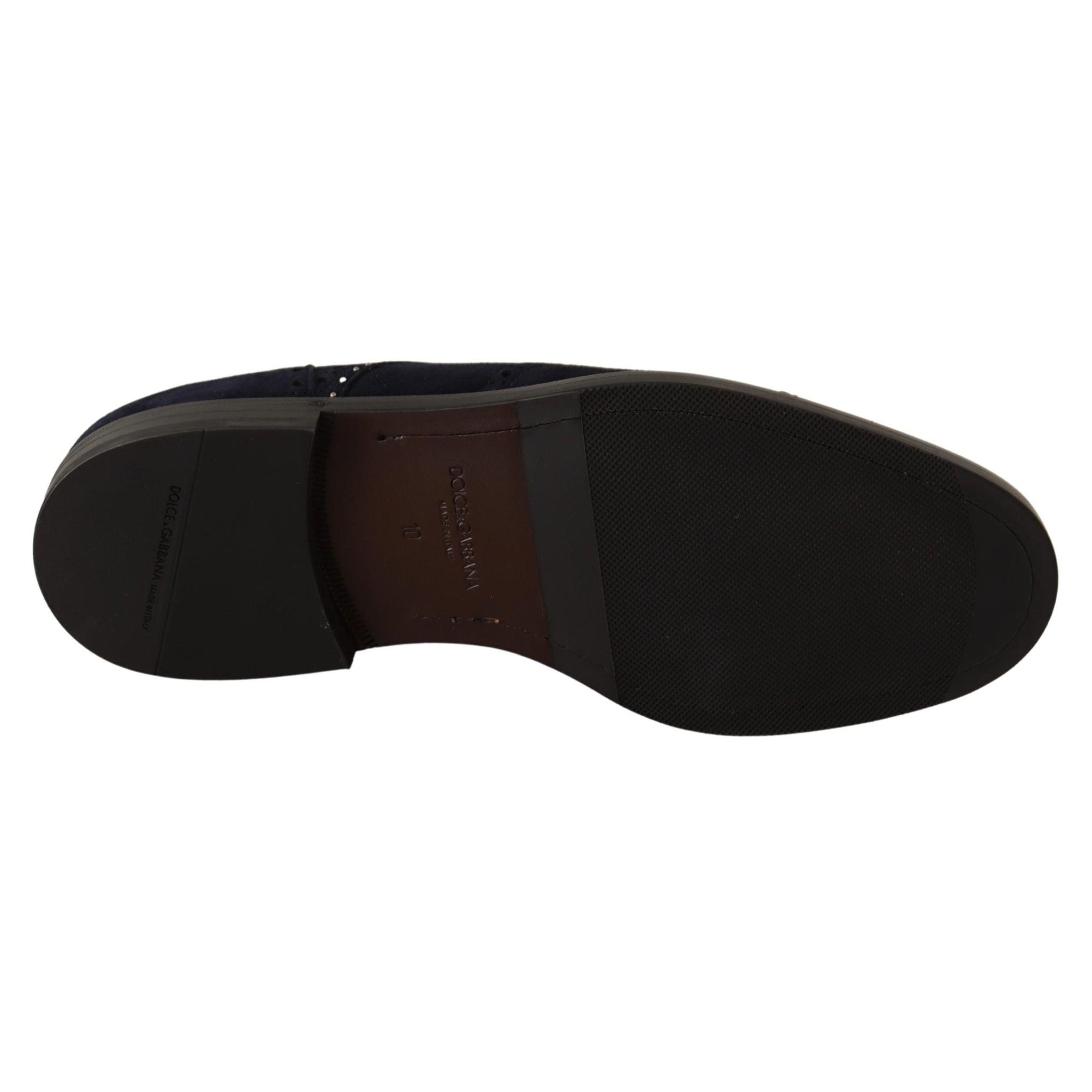 Dolce & Gabbana Elegant Suede Derby Shoes with Silver Studs