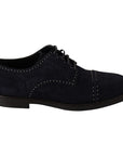 Dolce & Gabbana Elegant Suede Derby Shoes with Silver Studs