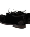 Dolce & Gabbana Elegant Black Velvet Derby Shoes