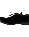 Dolce & Gabbana Elegant Black Velvet Derby Shoes