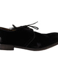 Dolce & Gabbana Elegant Black Velvet Derby Shoes