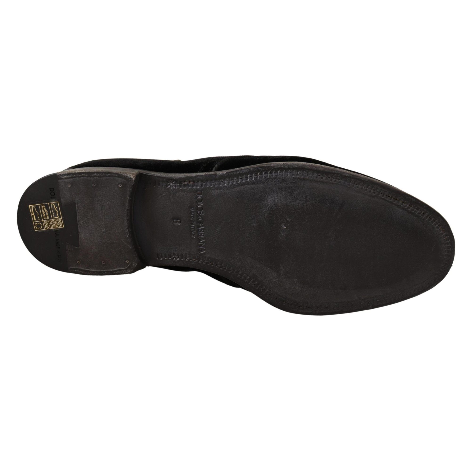 Dolce & Gabbana Elegant Black Velvet Derby Shoes
