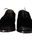 Dolce & Gabbana Elegant Black Velvet Derby Shoes