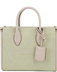 Michael Kors Mirella Small Powder Blush Canvas Shopper Crossbody Handbag Purse