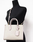 Michael Kors Mirella Small Powder Blush Canvas Shopper Crossbody Handbag Purse