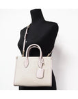 Michael Kors Mirella Small Powder Blush Canvas Shopper Crossbody Handbag Purse