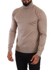 Dolce & Gabbana Beige Turtleneck Cashmere-Silk Blend Sweater