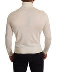 Dolce & Gabbana Ivory Cashmere-Silk Blend Turtleneck Sweater