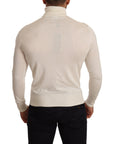 Dolce & Gabbana Ivory Cashmere-Silk Blend Turtleneck Sweater