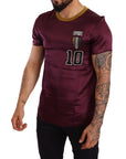 Dolce & Gabbana Elegant Purple Silk Short Sleeve T-Shirt