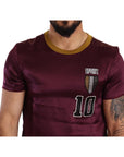 Dolce & Gabbana Elegant Purple Silk Short Sleeve T-Shirt