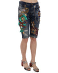 Dolce & Gabbana Elegant Knee-Length Embellished Denim Shorts