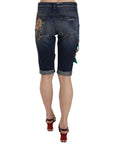 Dolce & Gabbana Elegant Knee-Length Embellished Denim Shorts