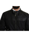 Dolce & Gabbana Elegant Black Bomber with Leather Accents