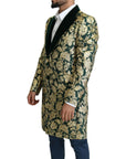 Dolce & Gabbana Elegant Gold Green Jacquard Sicilia Jacket