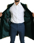 Dolce & Gabbana Elegant Gold Green Jacquard Sicilia Jacket