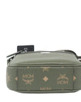 MCM Klassik Mini Sea Turtle Visetos Mixed Leather Multifunction Crossbody Bag Green