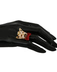 Dolce & Gabbana Elegant Canine-Inspired Gold Tone Ring
