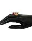 Dolce & Gabbana Elegant Canine-Inspired Gold Tone Ring