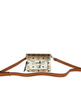 MCM Signature Berlin Gold Diamond Logo Leather Mini Flap Lock Crossbody Handbag