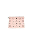 MCM Signature Soft Pink Diamond Logo Leather Mini Flap Lock Crossbody Handbag