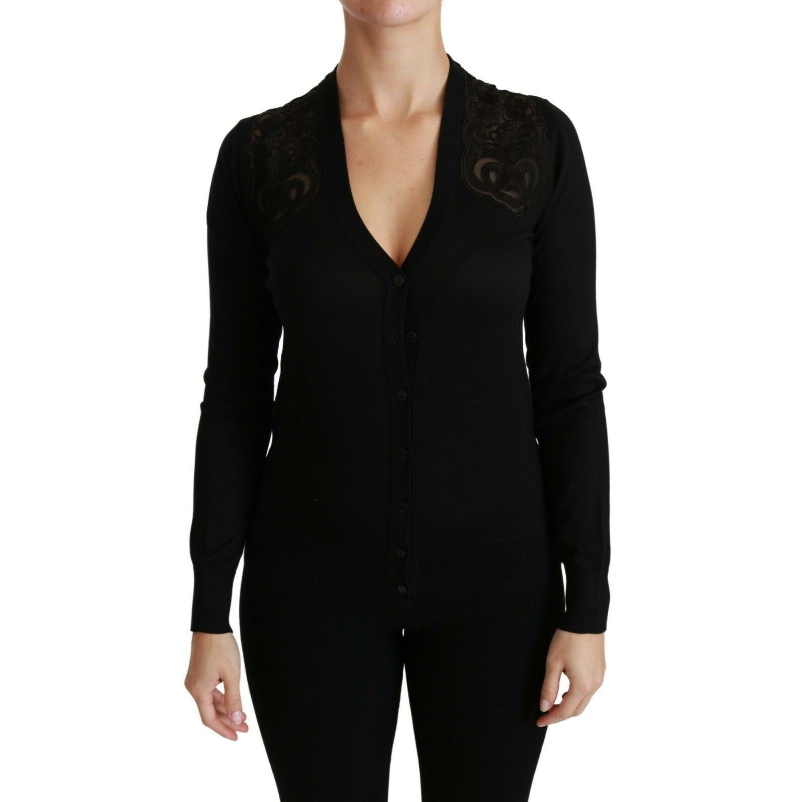 Dolce & Gabbana Alluring Silk Blend Lace Cardigan